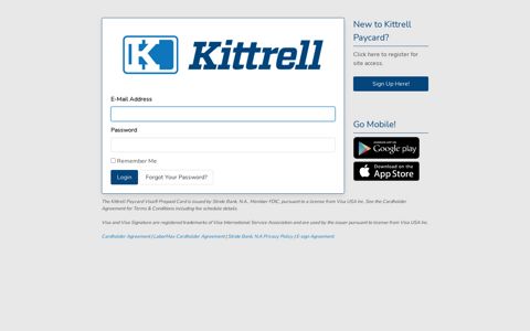 Kittrell Paycard Member Site