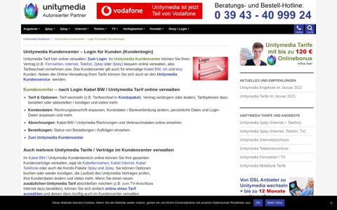 Unitymedia Kundencenter - Login für Kunden (Kundenlogin)