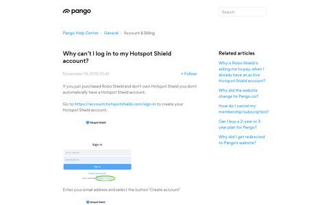Why can't I log in to my Hotspot Shield account? – Pango Help ...