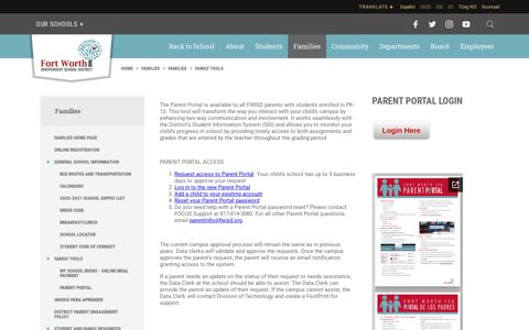 Families / Parent Portal - Fort Worth ISD