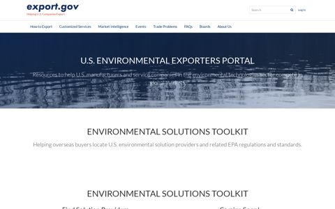 U.S. Environmental Technologies Exporters Portal | export.gov