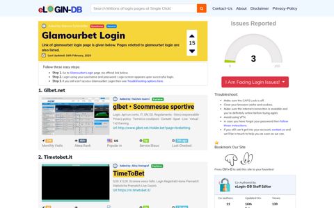 Glamourbet Login - A database full of login pages from all ...