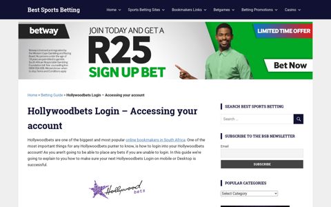 Hollywoodbets Login - Accessing your account - Best Sports ...