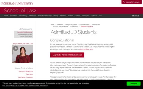 Admitted JD Students | Fordham