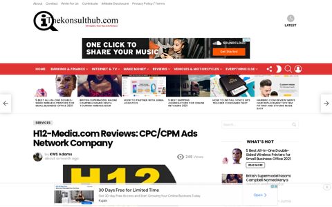 H12-Media.com Reviews: CPC/CPM Ads Network Company ...