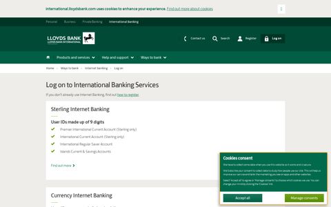 Log on to International Banking Services - Lloyds Bank ...