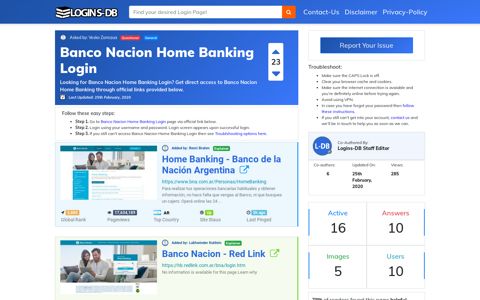 Banco Nacion Home Banking Login - Logins-DB