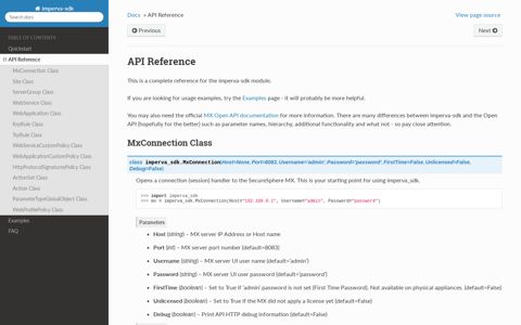 API Reference — imperva-sdk beta documentation