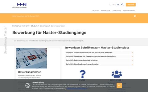 Bewerbung Master - Hochschule Heilbronn