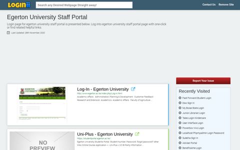 Egerton University Staff Portal