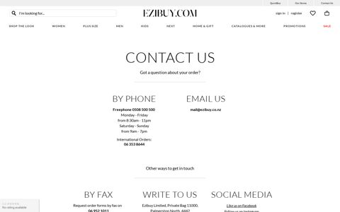 Contact Us - EziBuy