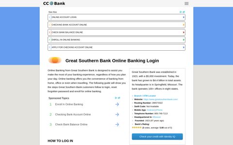 Great Southern Bank Online Banking Login - CC Bank
