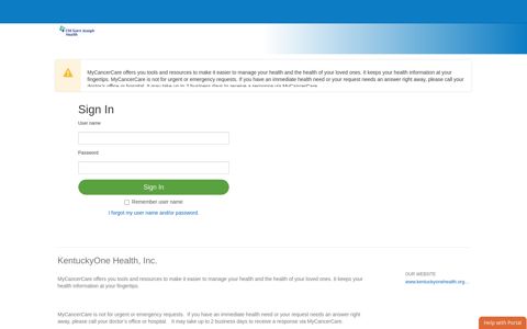 KentuckyOne Health, Inc. - Patient Portal