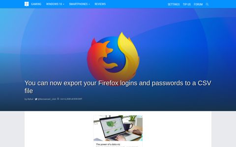 You can now export your Firefox logins and passwords to a ...