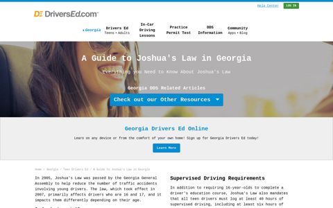 A Guide to Joshua's Law in Georgia - DriversEd.com