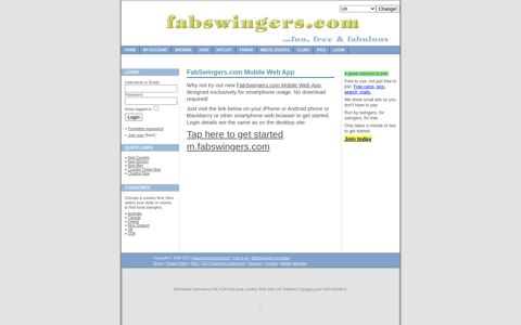 Mobile Web App; for iPhone and Android - FabSwingers.com