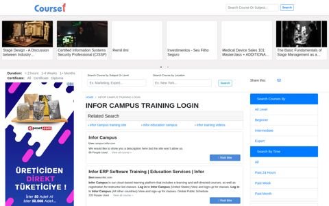 Infor Campus Training Login - 12/2020 - Coursef.com