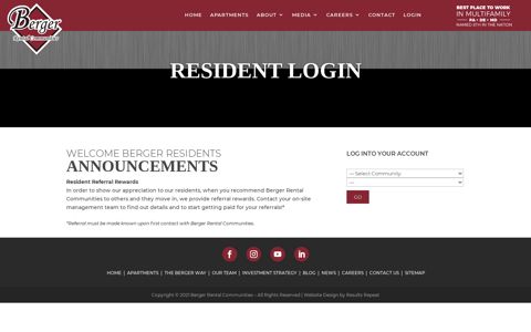 Resident Login - Berger Rental Communities