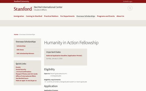 Humanity in Action Fellowship | Bechtel International Center