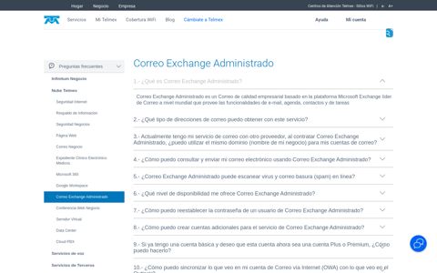 Correo Exchange Administrado - Telmex