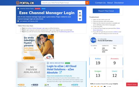 Ezee Channel Manager Login