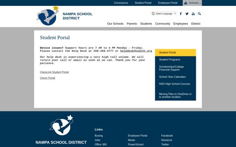 Student Portal – Students – Nampa School District