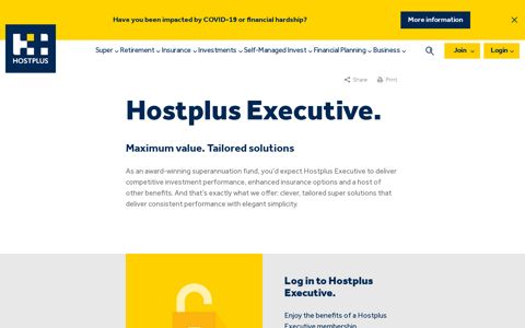 Log in to Hostplus Executive.
