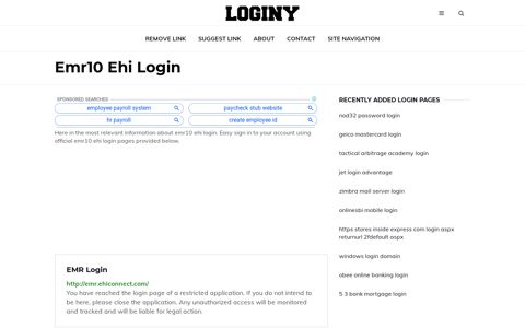 Emr10 Ehi Login ✔️ One Click Login - Loginy