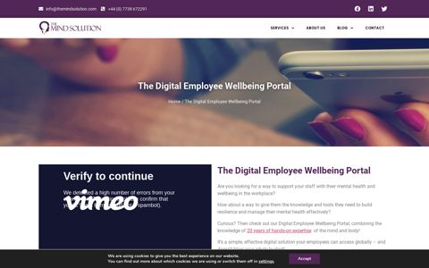 The Digital Employee Wellbeing Portal | The Mind Solution