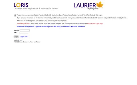 loris - Laurier - Single Sign On - Wilfrid Laurier University