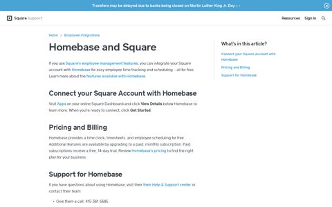 Homebase and Square | Square Support Center - US