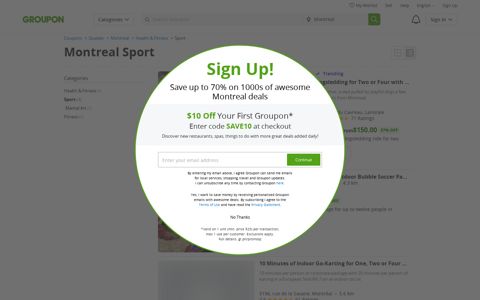 Montreal Leisure Sports coupons and vouchers ... - Groupon