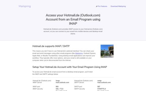 How to access your Hotmail.de (Outlook.com) email account ...