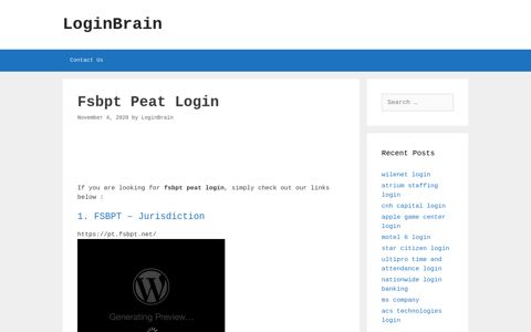 fsbpt peat login - LoginBrain