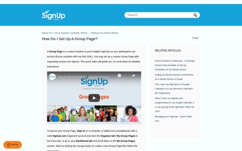 How do I set up a group page? – SignUp.com