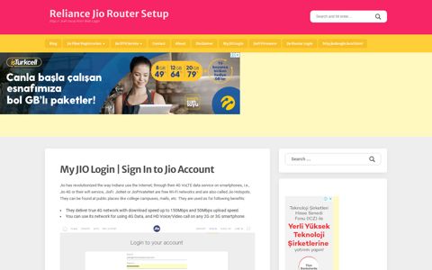 My JIO Login | Sign In to Jio Account - Reliance Jio Router Setup