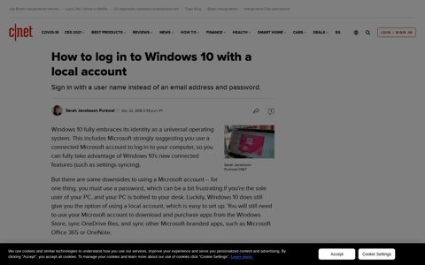 How to log in to Windows 10 with a local account - CNET