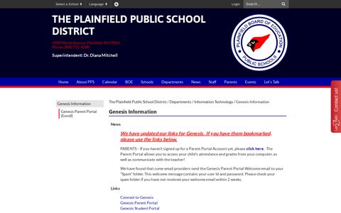 Genesis Information - The Plainfield Public School District