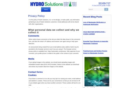 Privacy Policy – Hydro Solutions