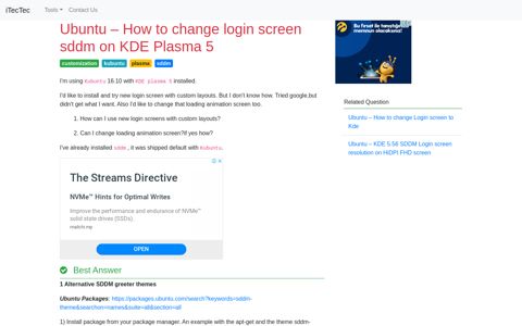 Ubuntu – How to change login screen sddm on KDE Plasma 5 ...