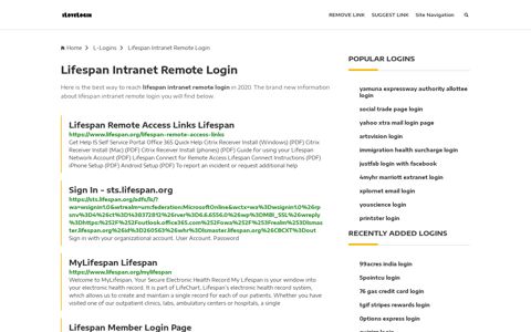 Lifespan Intranet Remote Login ❤️ One Click Access - iLoveLogin