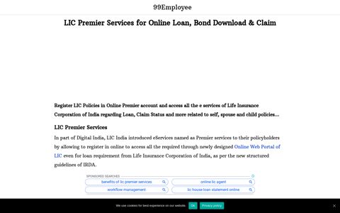 LIC Premier Services for Online Loan, Bond Download & Claim