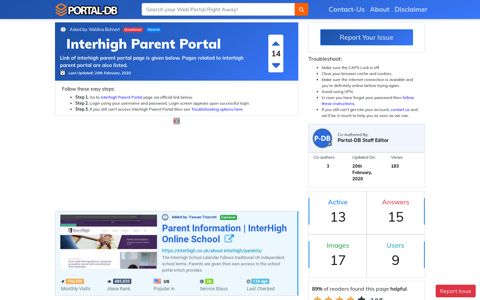 Interhigh Parent Portal