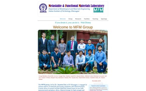 Welcome to MFM Group - IIT Kharagpur