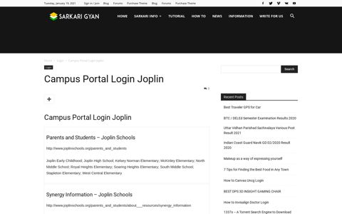 Campus Portal Login Joplin - Update 2020 - SARKARI GYAN