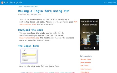 Making a login form using PHP | HTML Form Guide