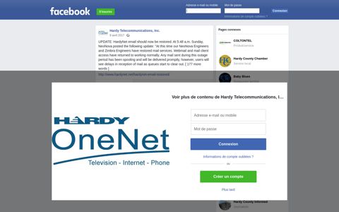 UPDATE: HardyNet email should now be... - Hardy ...