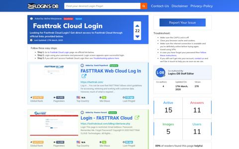 Fasttrak Cloud Login - Logins-DB