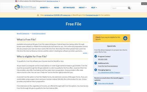 Free File | Benefits.gov
