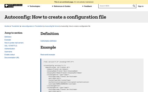 Autoconfig: How to create a configuration file - Mozilla | MDN